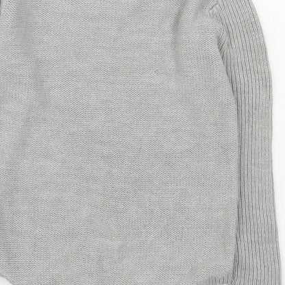 Pep&Co Girls Grey Round Neck  Acrylic Pullover Jumper Size 9-10 Years  Pullover