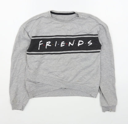George Girls Grey  Cotton Pullover Sweatshirt Size 10-11 Years  Pullover
