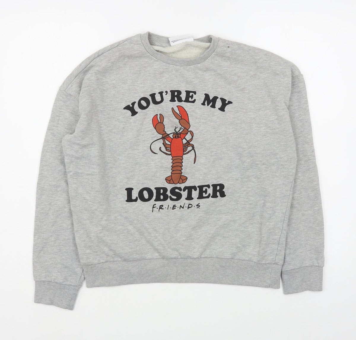 Additional front view of M&Co girls’ grey cotton pullover sweatshirt, size 14, years pullover