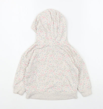 Primark Girls Multicoloured Floral Cotton Pullover Hoodie Size 2-3 Years  Pullover