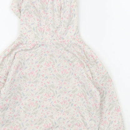 Primark Girls Multicoloured Floral Cotton Pullover Hoodie Size 2-3 Years  Pullover