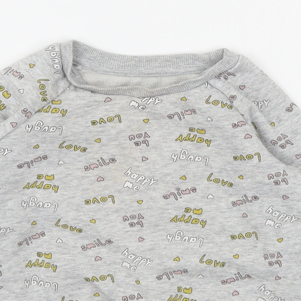 Primark Girls Grey Geometric Cotton Pullover Sweatshirt Size 2-3 Years  Pullover