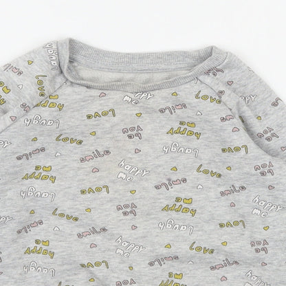 Primark Girls Grey Geometric Cotton Pullover Sweatshirt Size 2-3 Years  Pullover