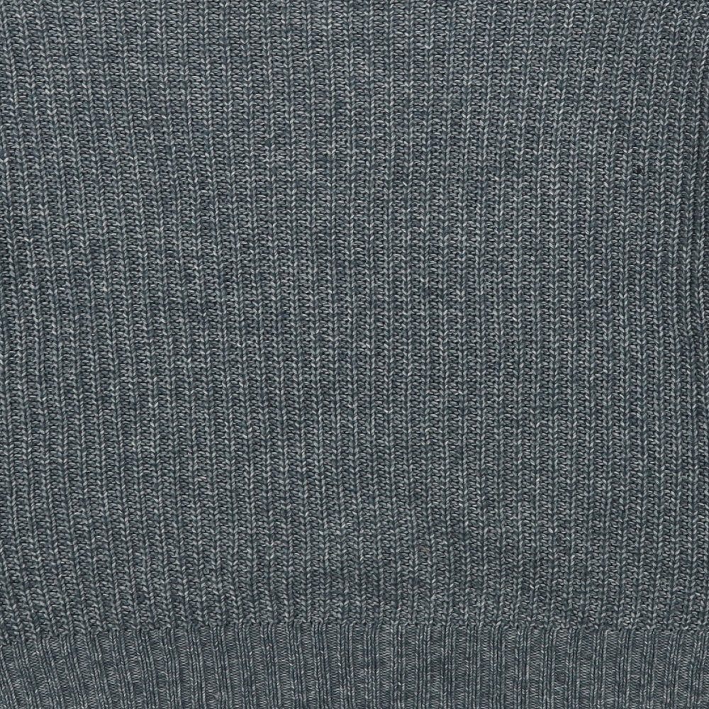 Rachel Roy Womens Blue Boat Neck  Acrylic Pullover Jumper Size M