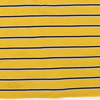 Brand and care label for Primark women’s yellow striped cotton pullover sweatshirt, size M, pullover - cropped