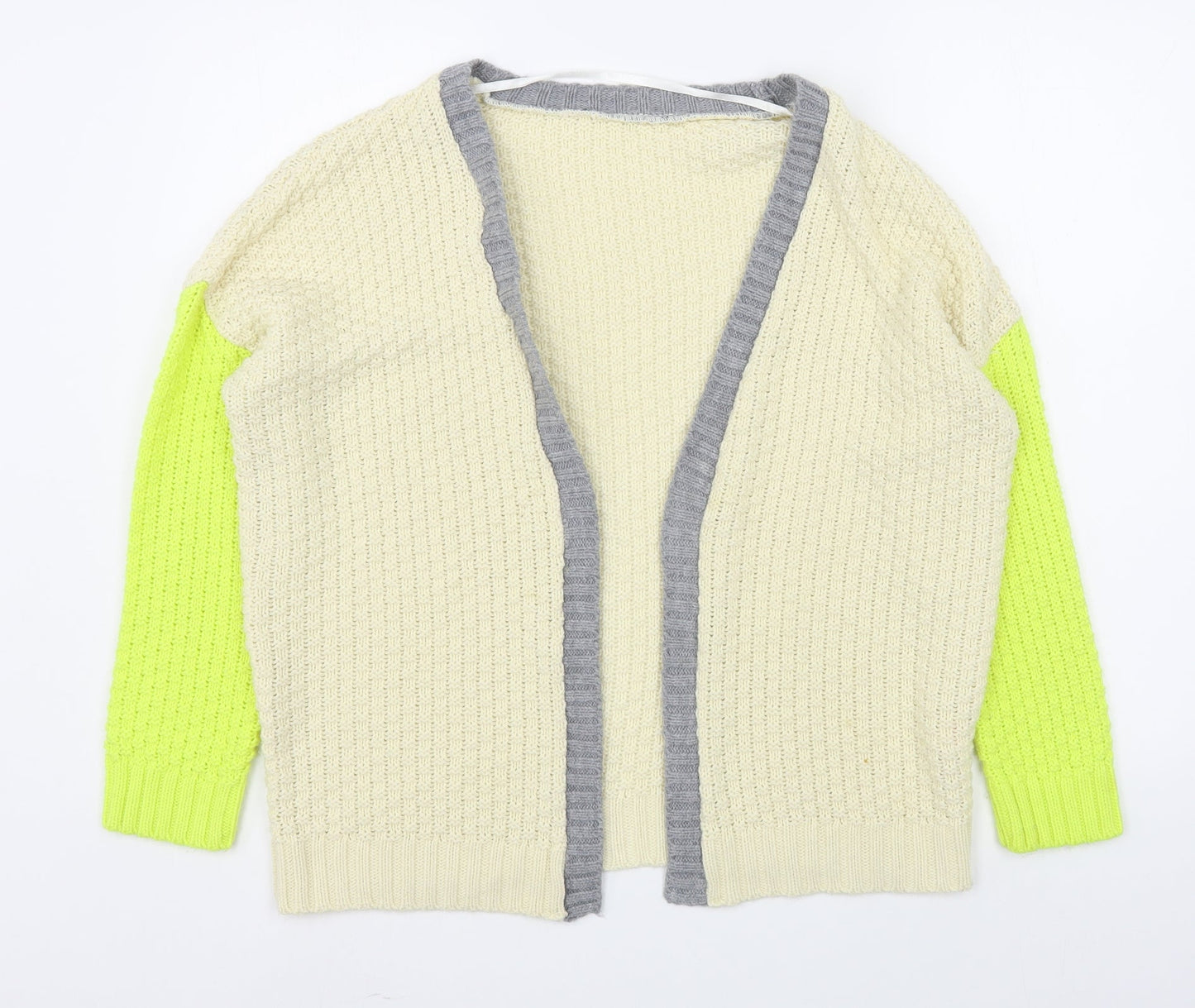 Primark Womens Beige V-Neck  Acrylic Cardigan Jumper Size 12