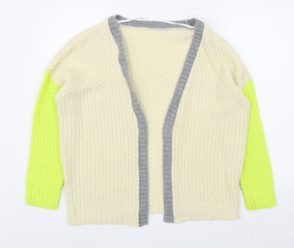 Primark Womens Beige V-Neck  Acrylic Cardigan Jumper Size 12