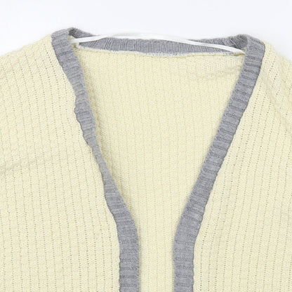 Primark Womens Beige V-Neck  Acrylic Cardigan Jumper Size 12