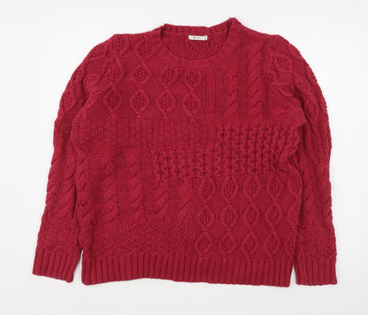 Tuy Womens Pink Round Neck  Cotton Pullover Jumper Size 8