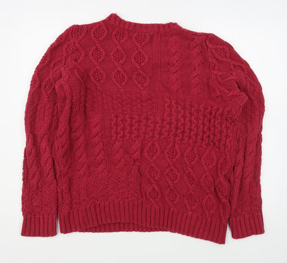 Tuy Womens Pink Round Neck  Cotton Pullover Jumper Size 8