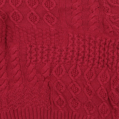 Tuy Womens Pink Round Neck  Cotton Pullover Jumper Size 8