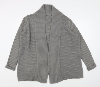 Womens UK Size L Preworn Grey Cardigan Jumper