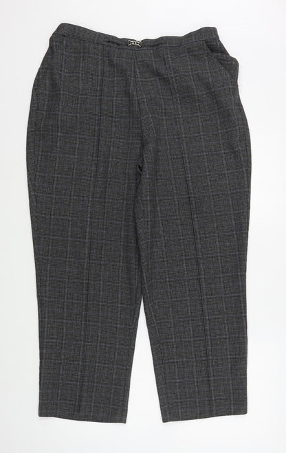 BM Womens Grey Plaid Polyester Trousers  Size 18 L27 in Regular