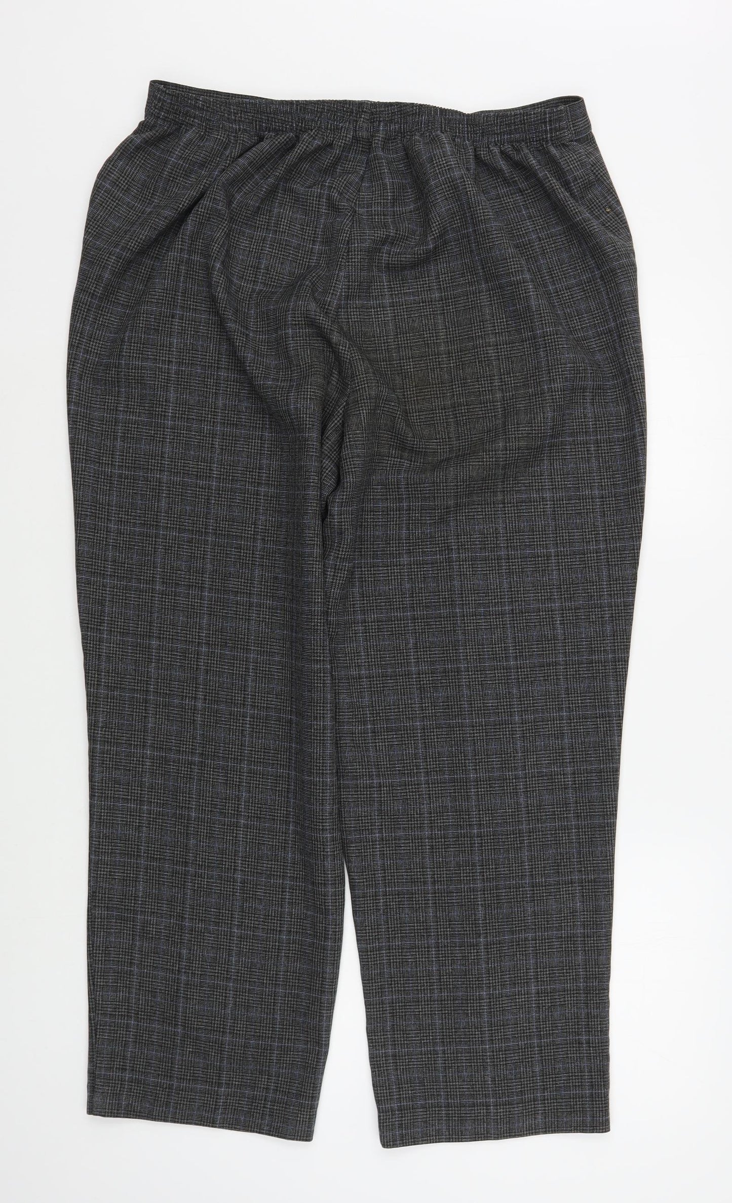 BM Womens Grey Plaid Polyester Trousers  Size 18 L27 in Regular