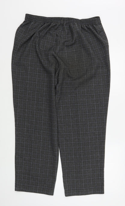 BM Womens Grey Plaid Polyester Trousers  Size 18 L27 in Regular