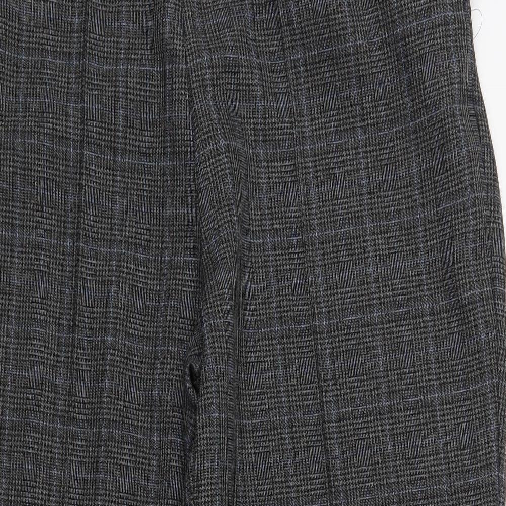 BM Womens Grey Plaid Polyester Trousers  Size 18 L27 in Regular