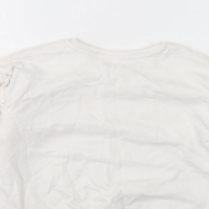 George  Girls White  Cotton Pullover Sweatshirt Size 3-4 Years