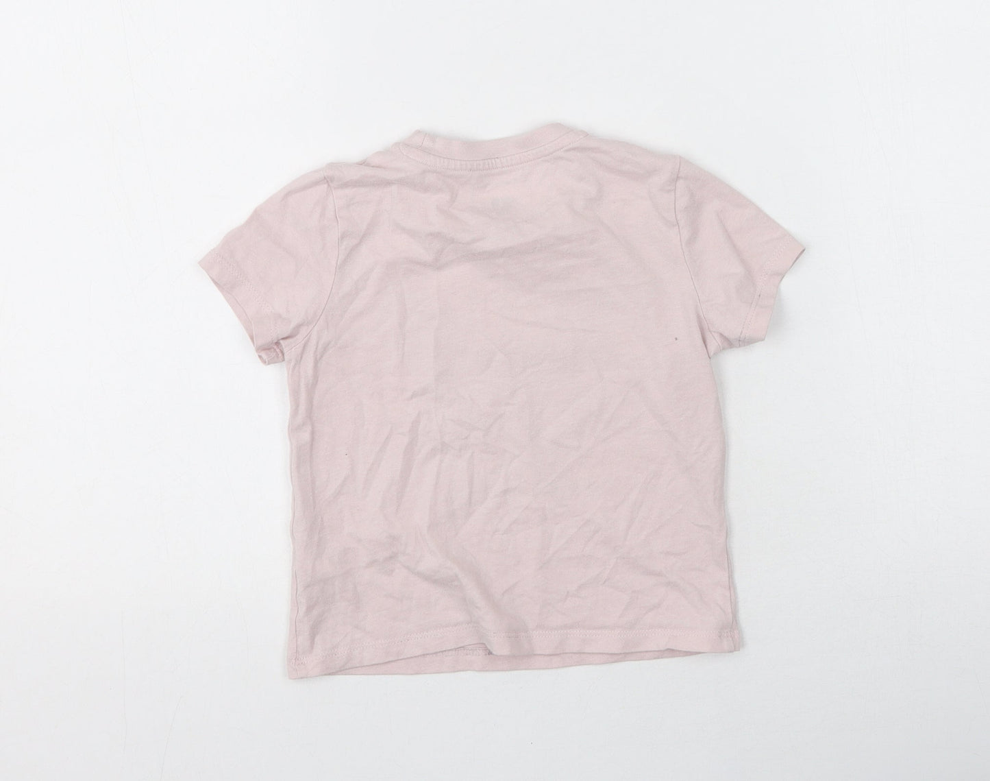 Very  Girls Purple  100% Cotton Basic T-Shirt Size 4-5 Years Round Neck  - Butterflies
