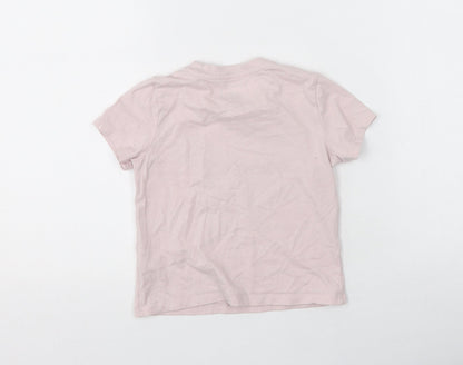 Very  Girls Purple  100% Cotton Basic T-Shirt Size 4-5 Years Round Neck  - Butterflies
