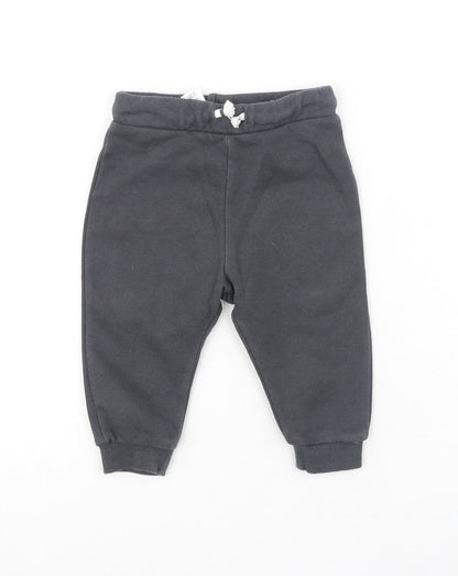 F&F Baby Grey  Cotton Jogger Trousers Size 6-9 Months