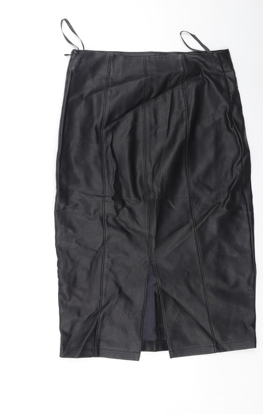 Papaya Womens Black  Viscose Mini Skirt Size 8