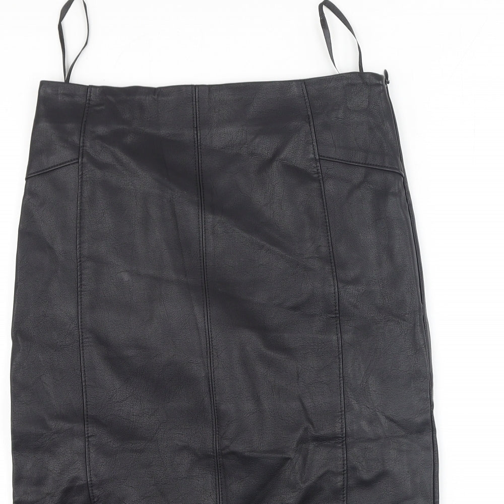 Papaya Womens Black  Viscose Mini Skirt Size 8