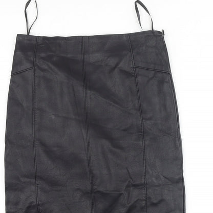 Papaya Womens Black  Viscose Mini Skirt Size 8
