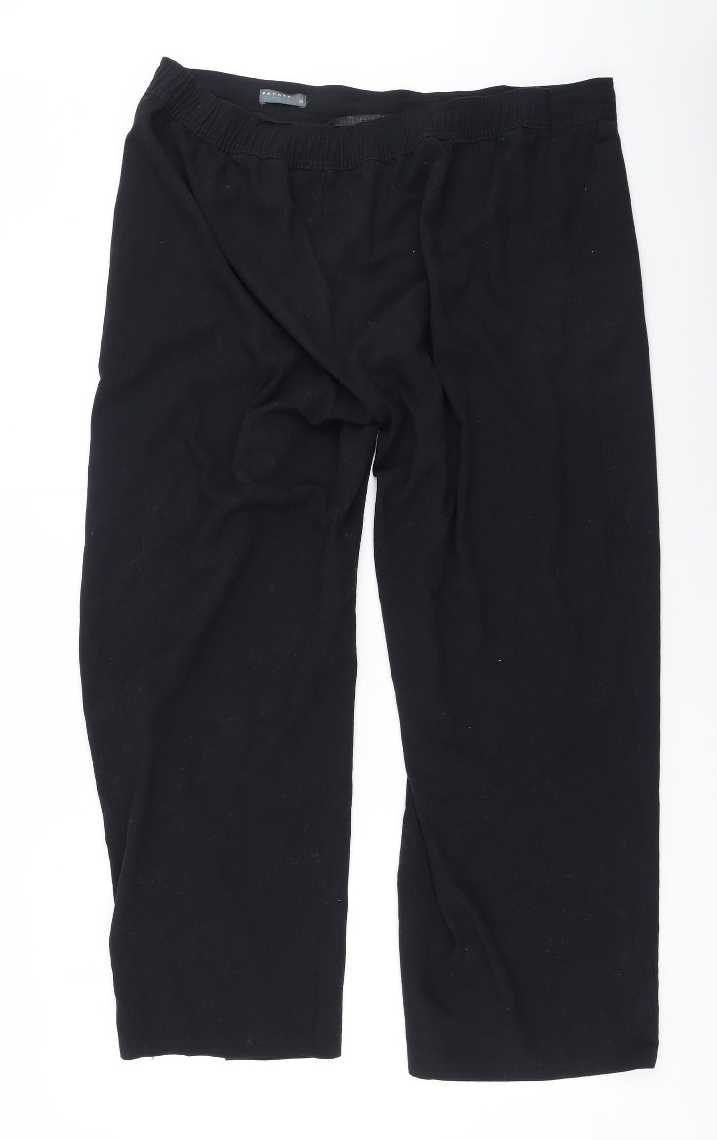 Womens UK Size 20 Papaya Regular Fit  Black Trousers