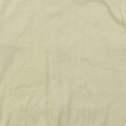 Carabou Mens Beige Crew Neck  Acrylic Full Zip Jumper Size M