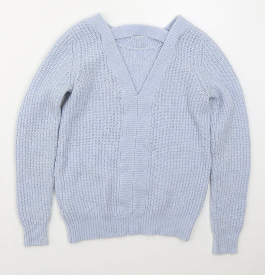 Primark Womens Blue Boat Neck  Acrylic Pullover Jumper Size 6