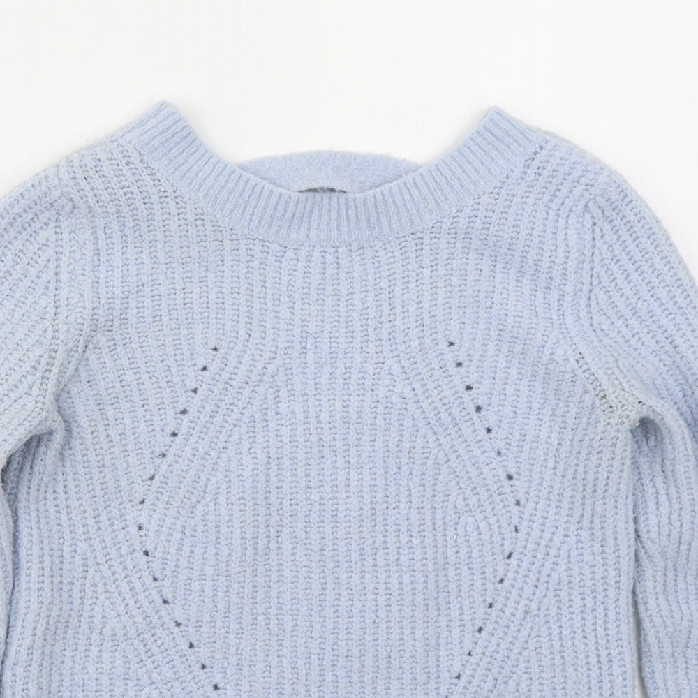 Primark Womens Blue Boat Neck  Acrylic Pullover Jumper Size 6