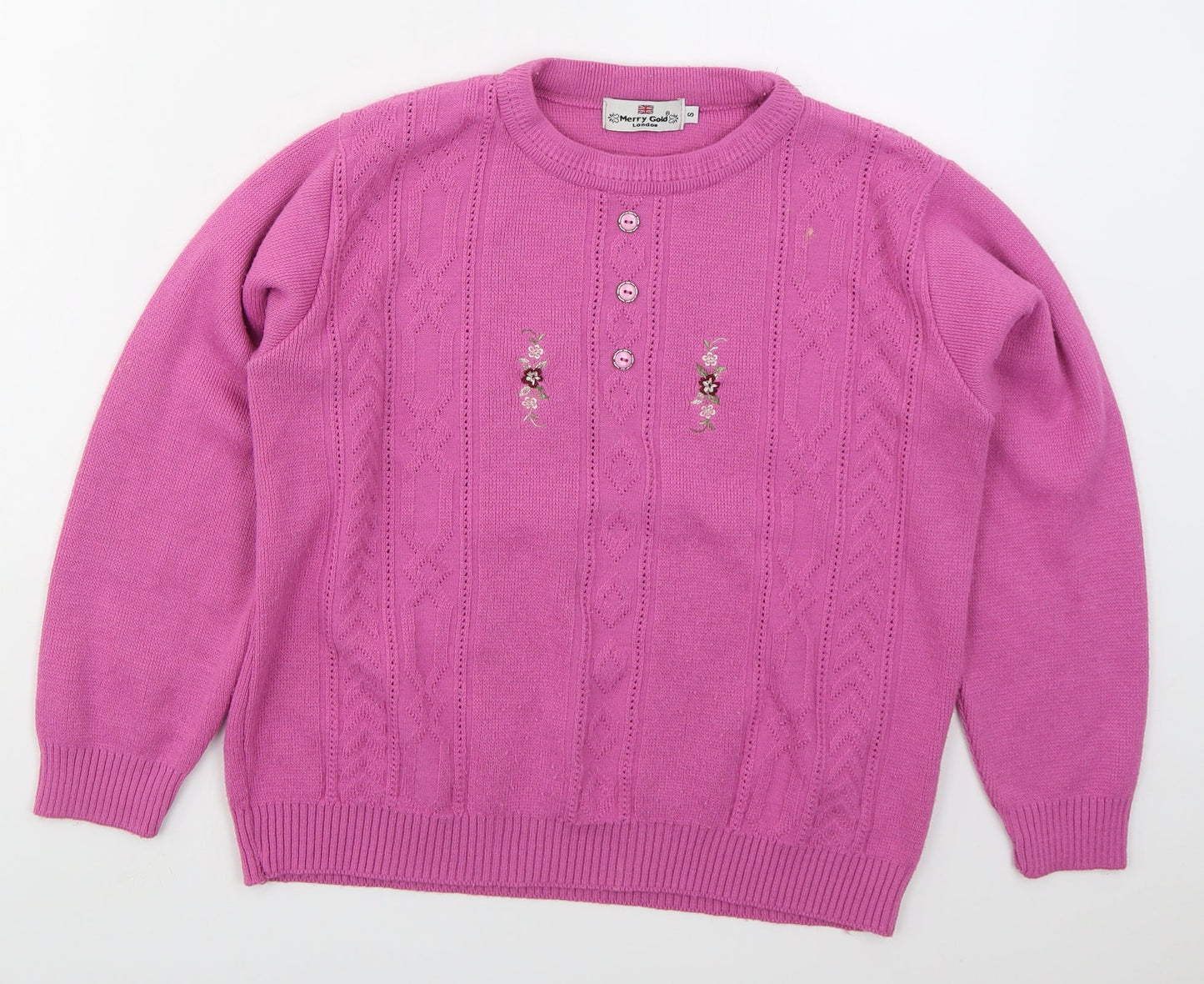 Womens UK Size S Merry Gold Pink Pullover Jumper