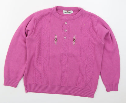 Womens UK Size S Merry Gold Pink Pullover Jumper
