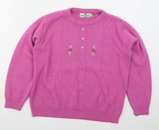 Womens UK Size S Merry Gold Pink Pullover Jumper