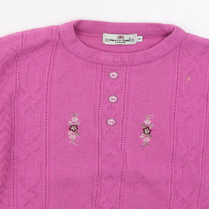 Womens UK Size S Merry Gold Pink Pullover Jumper