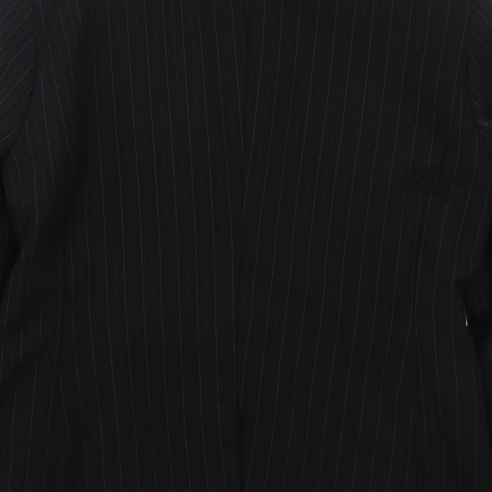 Atmosphere Womens Black Striped Polyester Jacket Suit Jacket Size 14