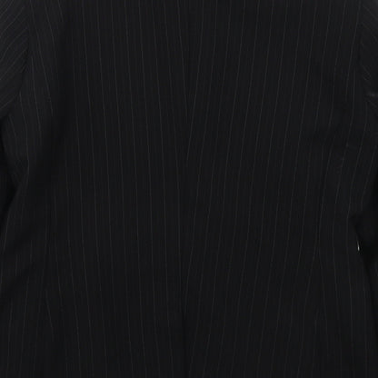 Atmosphere Womens Black Striped Polyester Jacket Suit Jacket Size 14