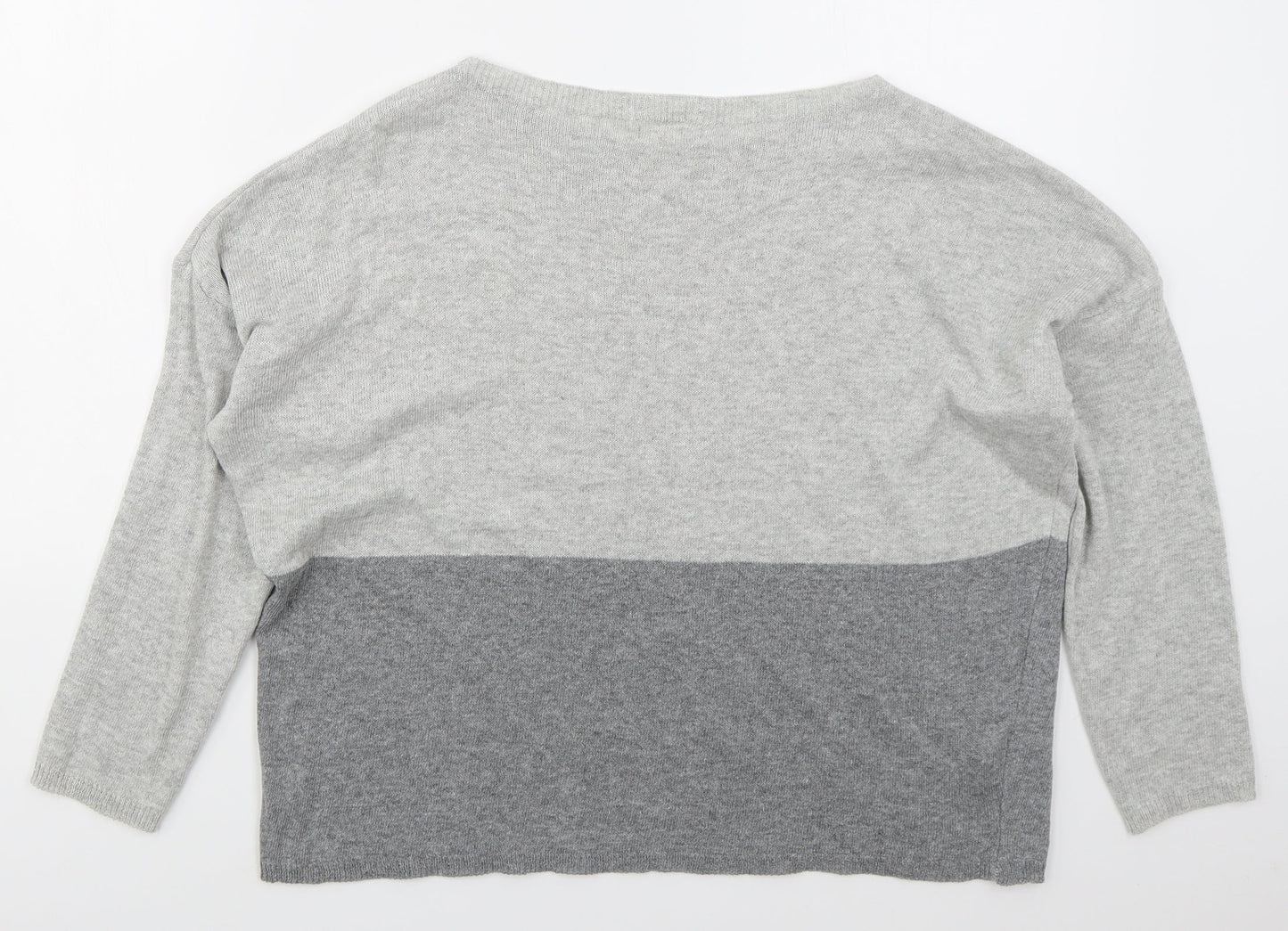 Sarta Womens Grey Boat Neck  Cotton Pullover Jumper Size M   - Colour Block