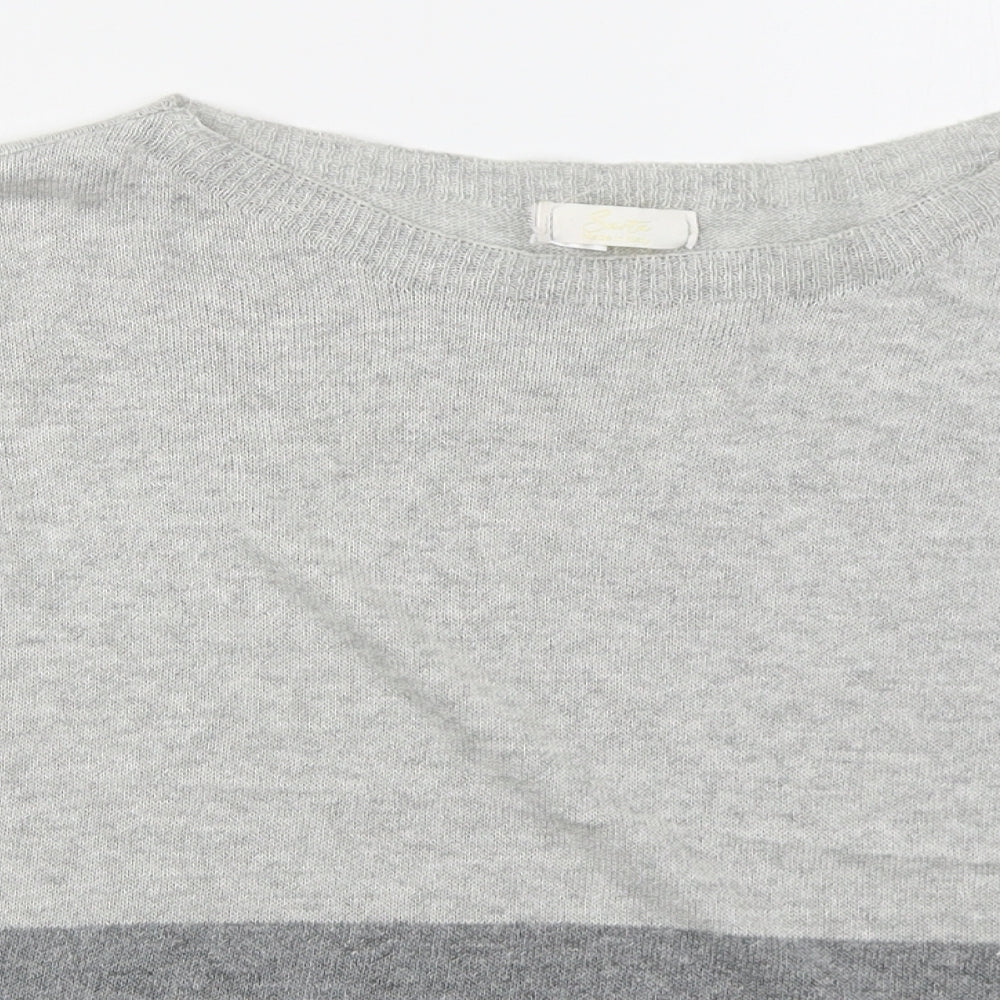 Sarta Womens Grey Boat Neck  Cotton Pullover Jumper Size M   - Colour Block