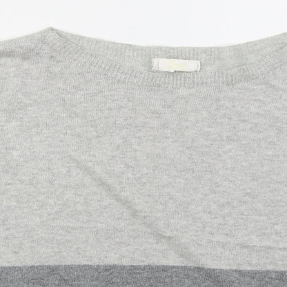 Sarta Womens Grey Boat Neck  Cotton Pullover Jumper Size M   - Colour Block