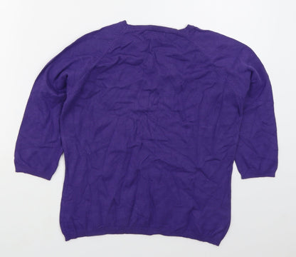 Womens UK Size 16 Marks and Spencer Purple Pullover Jumper