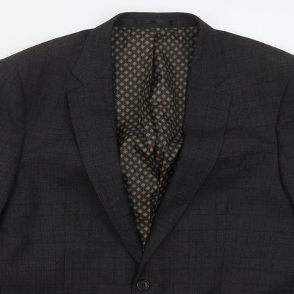 F&F Mens Grey Check Polyester Jacket Suit Jacket Size 42