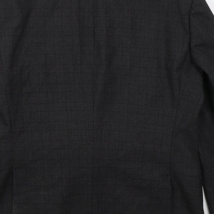 F&F Mens Grey Check Polyester Jacket Suit Jacket Size 42