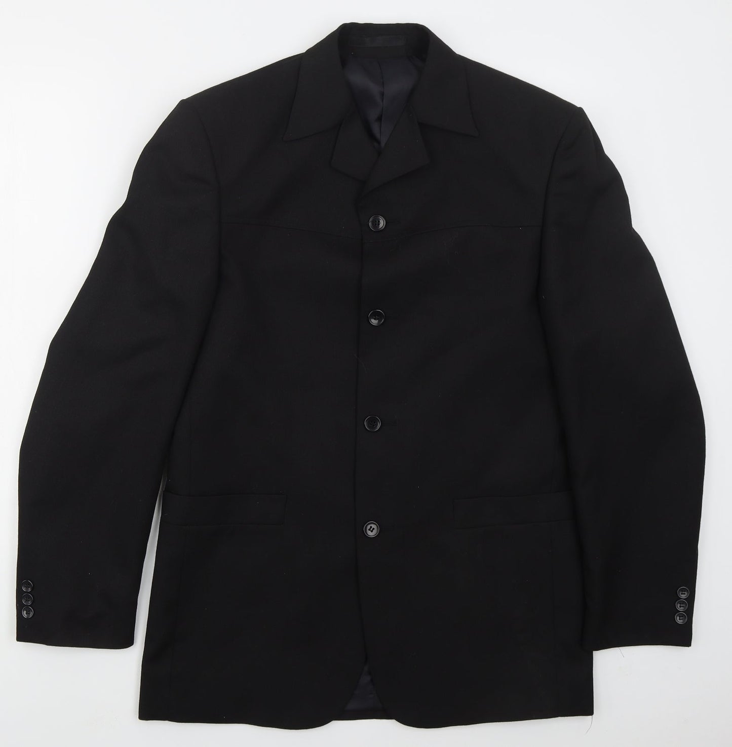 Armando Mens Black  Polyester Jacket Suit Jacket Size 38