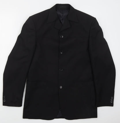 Armando Mens Black  Polyester Jacket Suit Jacket Size 38