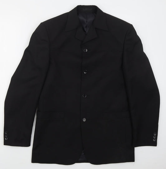 Armando Mens Black  Polyester Jacket Suit Jacket Size 38