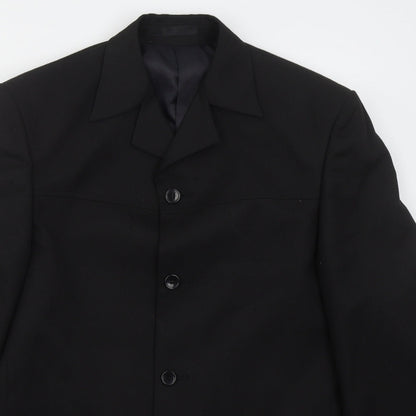 Armando Mens Black  Polyester Jacket Suit Jacket Size 38