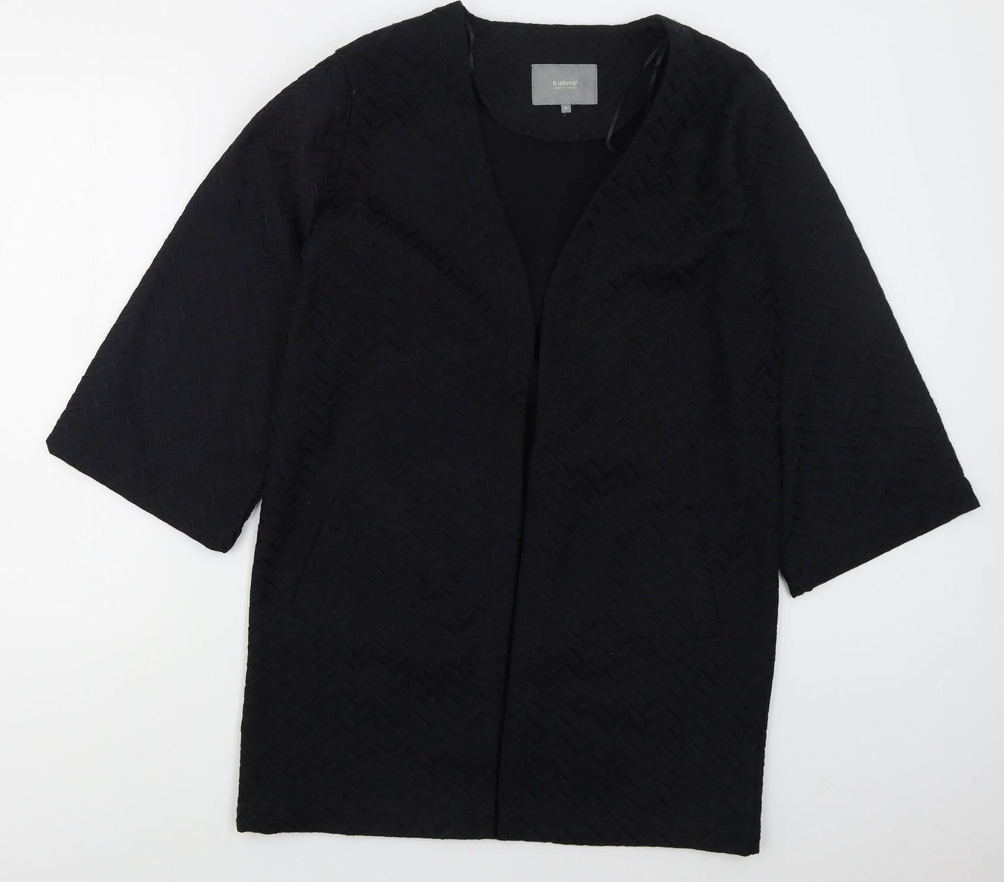 b.young Womens Black Geometric  Jacket  Size M