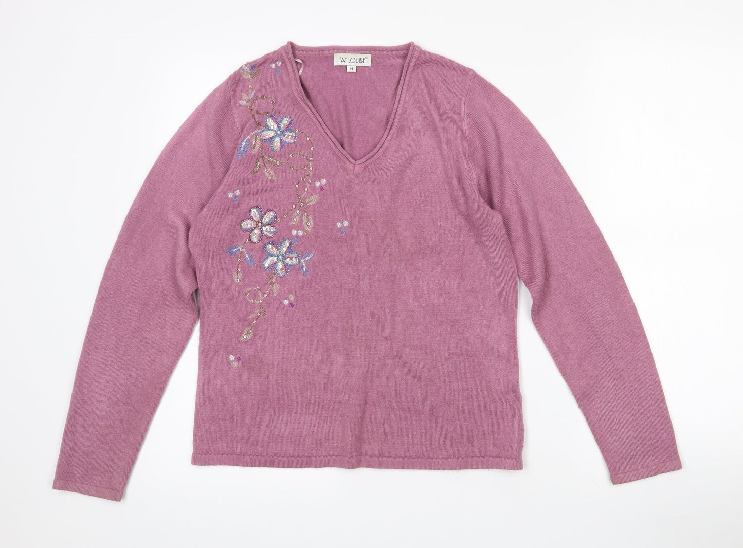 Womens UK Size M Fay Louise Purple Pullover Jumper