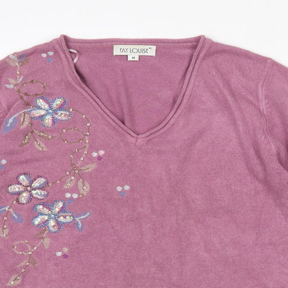 Womens UK Size M Fay Louise Purple Pullover Jumper